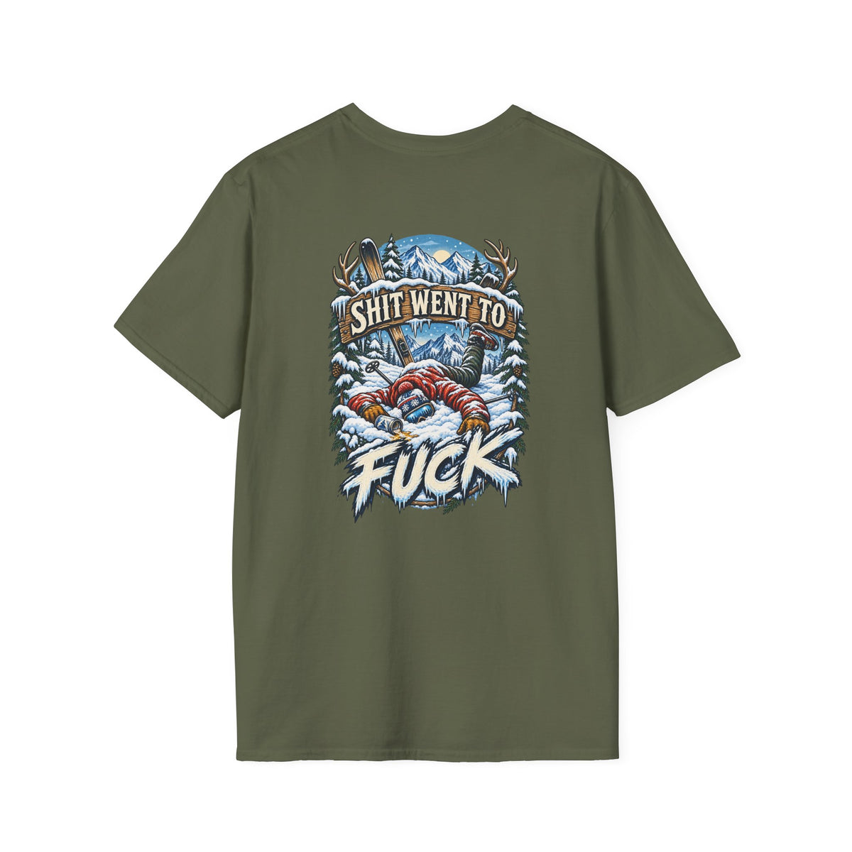 The "Shit Went To Fuck" Skier Yard Sale T-Shirt