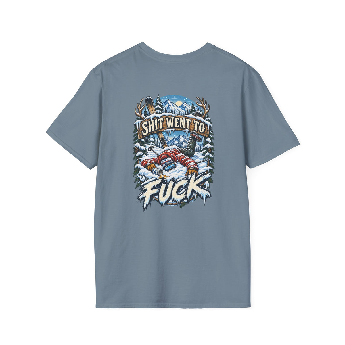 The "Shit Went To Fuck" Skier Yard Sale T-Shirt