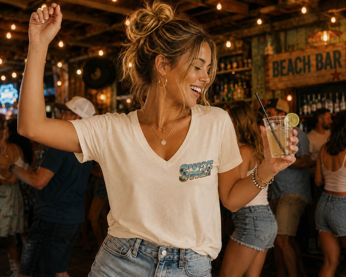 The "Shit Went To Fuck" Drunk Girl One Too Many V-Neck T-Shirt