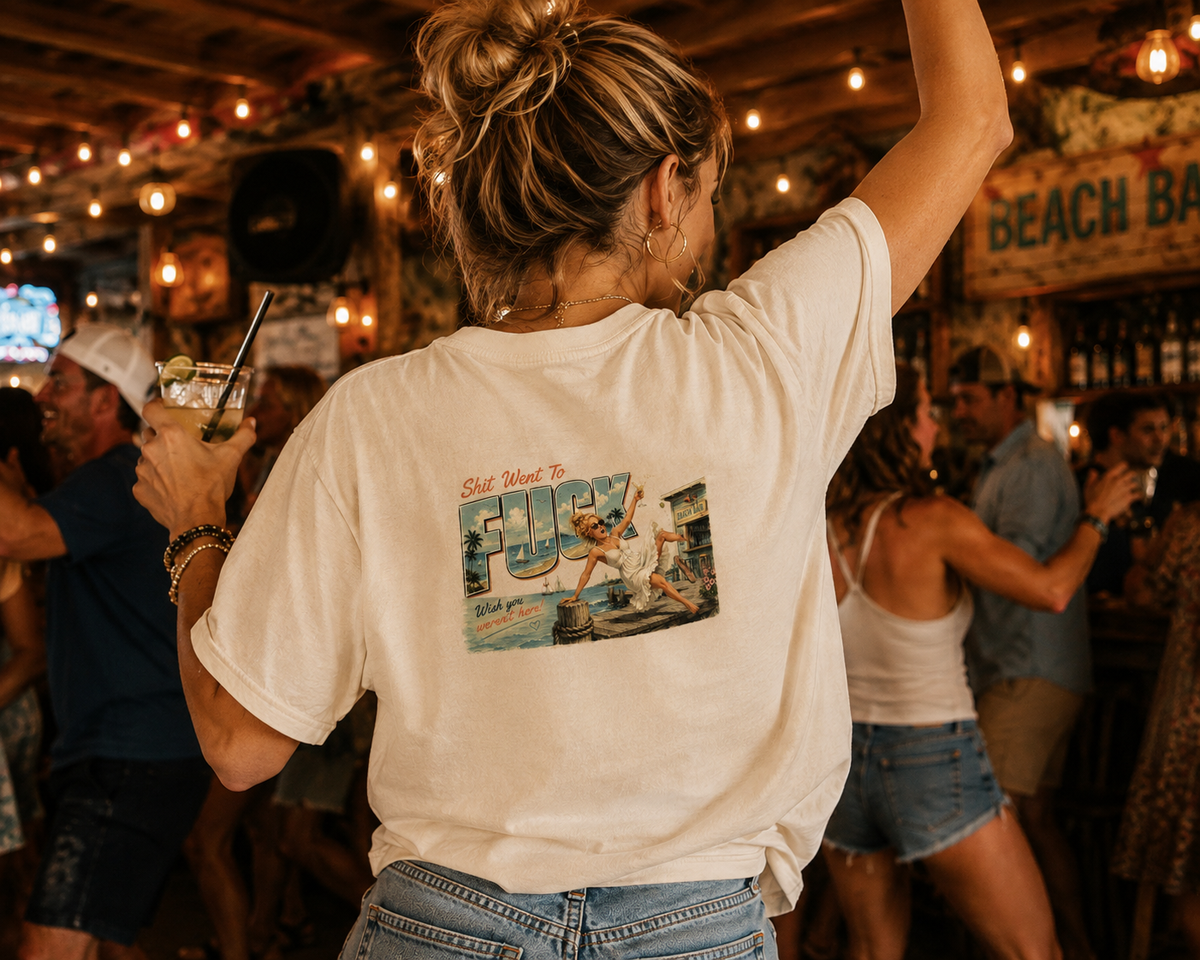 The "Shit Went To Fuck" Drunk Girl One Too Many V-Neck T-Shirt