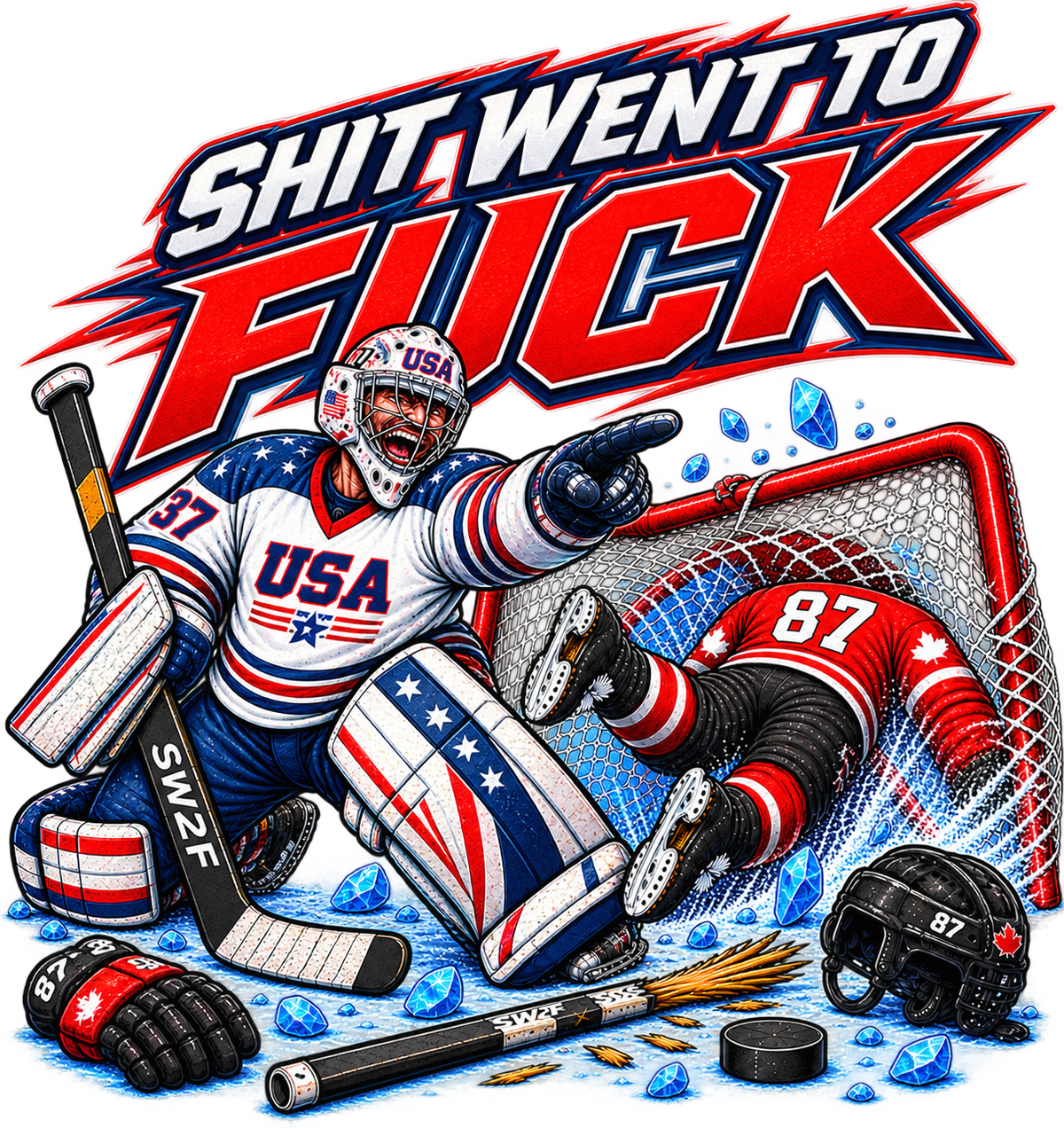 The "Shit Went To Fuck" USA Olympic Hockey Tribute T-Shirt
